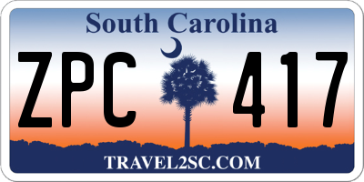 SC license plate ZPC417