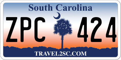 SC license plate ZPC424