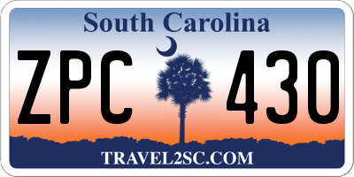 SC license plate ZPC430