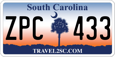 SC license plate ZPC433