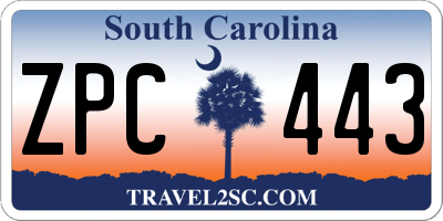 SC license plate ZPC443