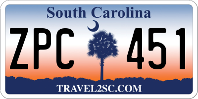 SC license plate ZPC451