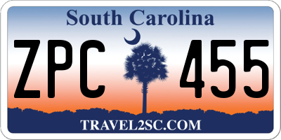 SC license plate ZPC455