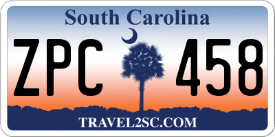 SC license plate ZPC458