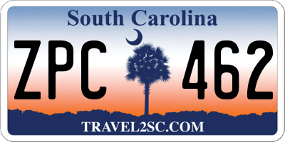 SC license plate ZPC462