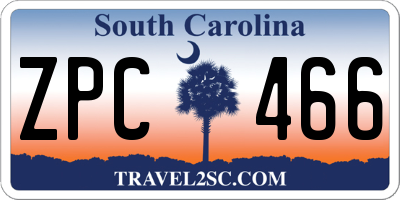 SC license plate ZPC466