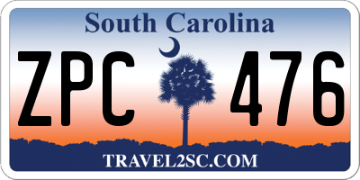 SC license plate ZPC476
