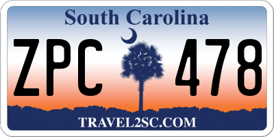 SC license plate ZPC478