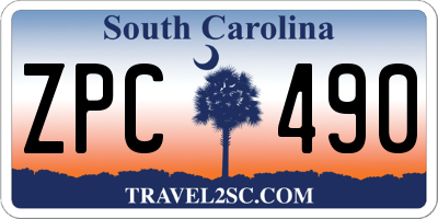 SC license plate ZPC490
