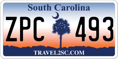 SC license plate ZPC493