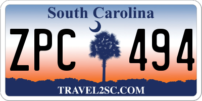 SC license plate ZPC494
