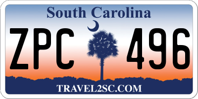 SC license plate ZPC496