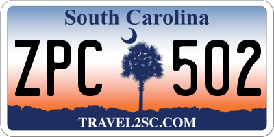 SC license plate ZPC502