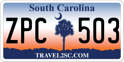 SC license plate ZPC503