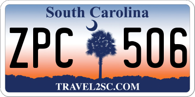 SC license plate ZPC506