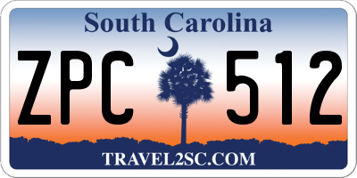SC license plate ZPC512