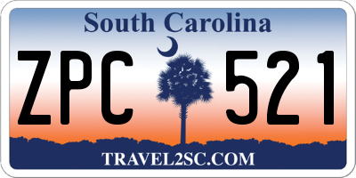SC license plate ZPC521