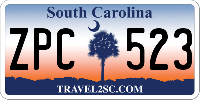 SC license plate ZPC523
