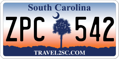 SC license plate ZPC542