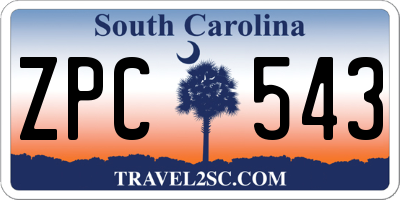 SC license plate ZPC543