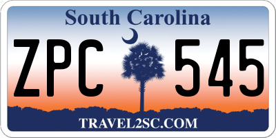 SC license plate ZPC545