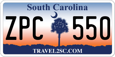 SC license plate ZPC550