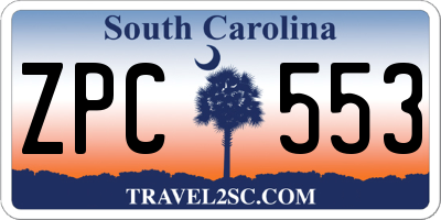 SC license plate ZPC553