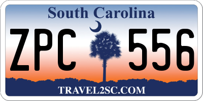 SC license plate ZPC556