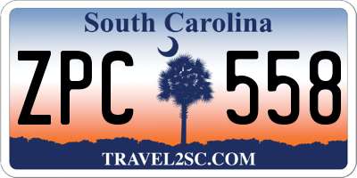 SC license plate ZPC558