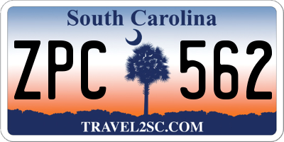 SC license plate ZPC562