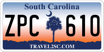 SC license plate ZPC610