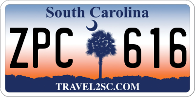 SC license plate ZPC616
