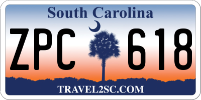 SC license plate ZPC618