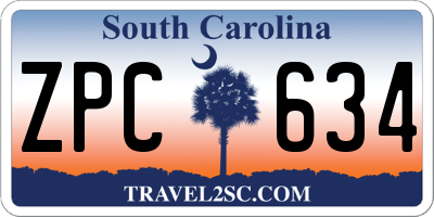 SC license plate ZPC634