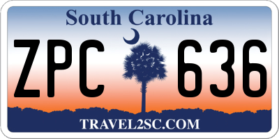 SC license plate ZPC636