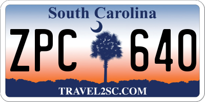 SC license plate ZPC640