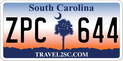 SC license plate ZPC644