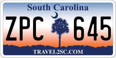 SC license plate ZPC645