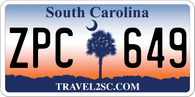 SC license plate ZPC649