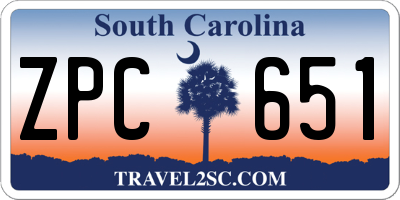 SC license plate ZPC651