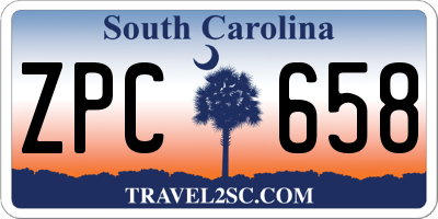 SC license plate ZPC658