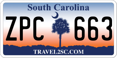 SC license plate ZPC663