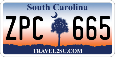 SC license plate ZPC665