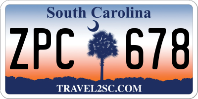 SC license plate ZPC678