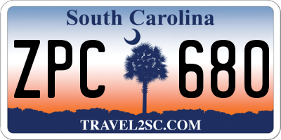SC license plate ZPC680