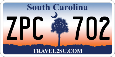 SC license plate ZPC702