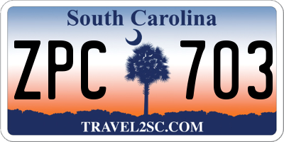SC license plate ZPC703