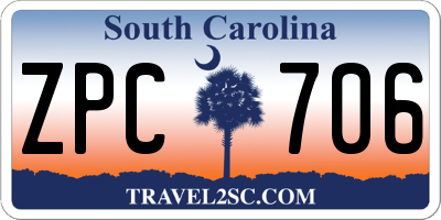 SC license plate ZPC706