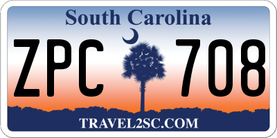 SC license plate ZPC708