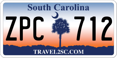 SC license plate ZPC712